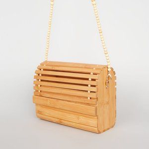 New Look Slatted Wood Square Cage Bag